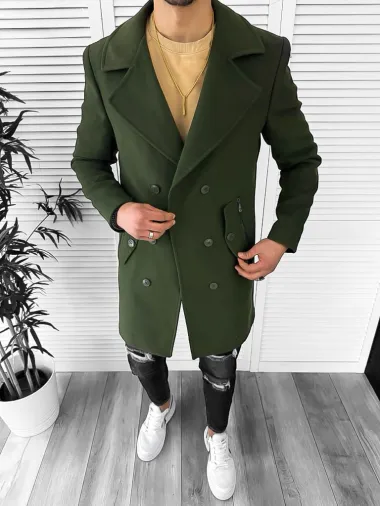 Palton barbati kaki 13010 P18-1.2